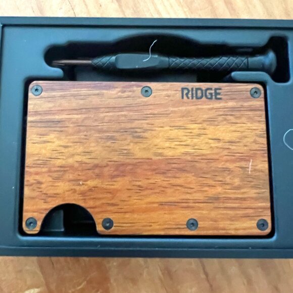 Ridge Other - Ridge Men's Wallet, new in box, wood finish